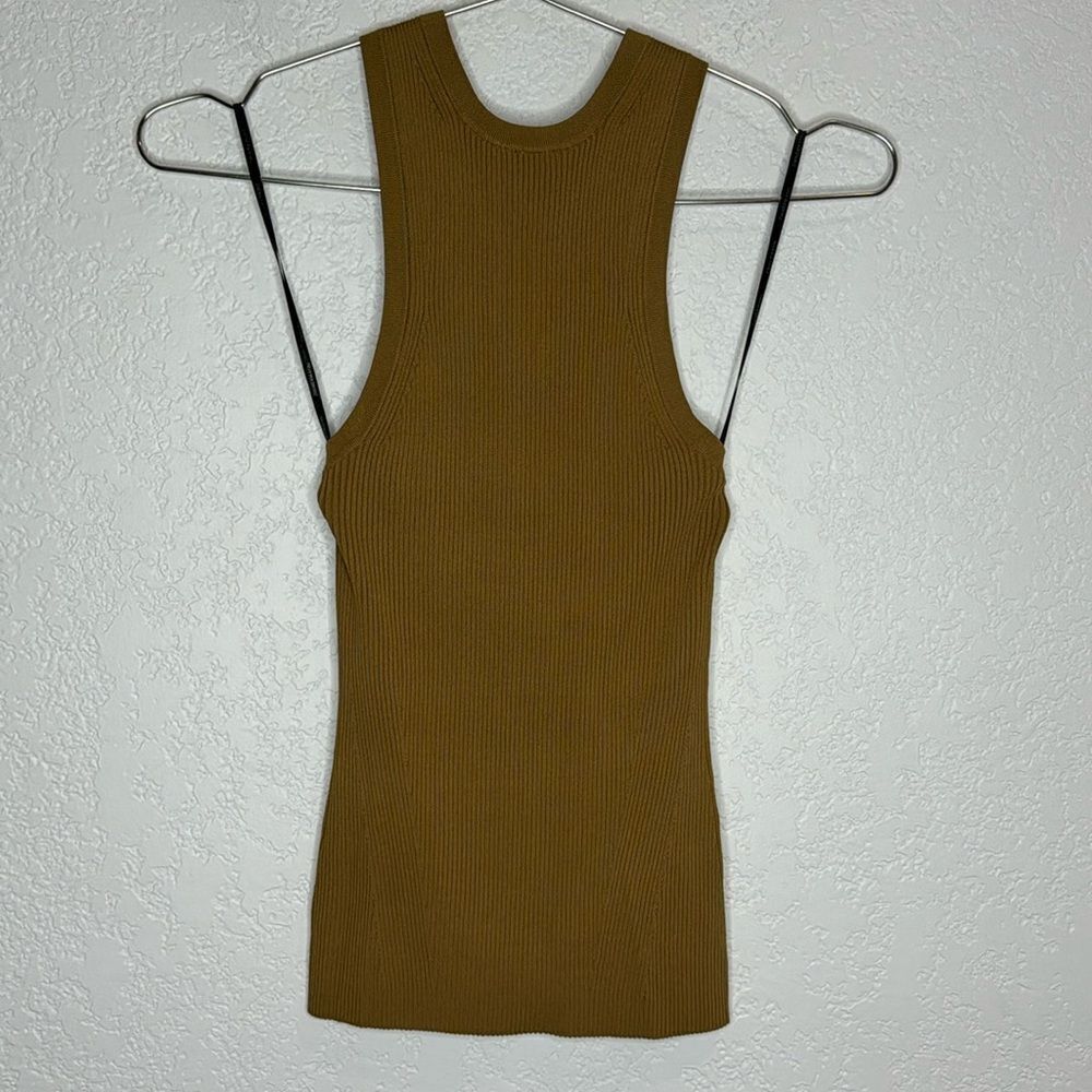 Zimmermann Camel Ribbed Halter Tank Top - Picture 3 of 15